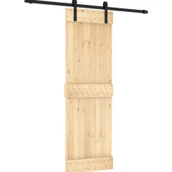 vidaXL Schuifdeur 70 x 210 cm Massief Grenenhout (Niet-Behandeld)