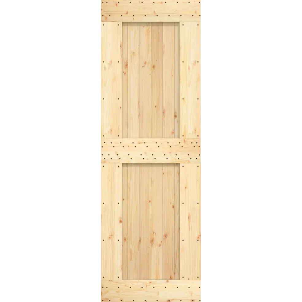 vidaXL Schuifdeur 70 x 210 cm Massief Grenenhout (Niet-Behandeld)