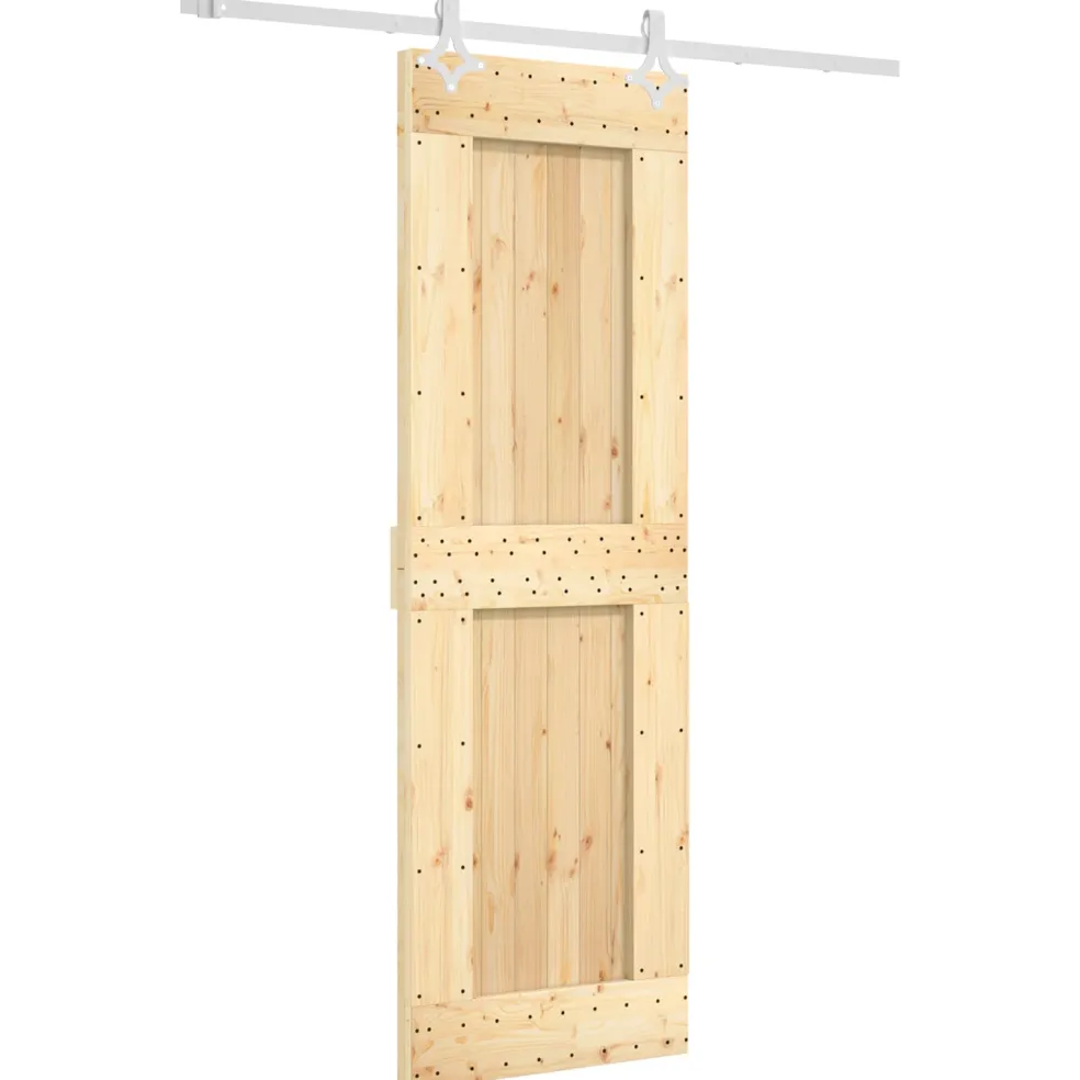 vidaXL Schuifdeur 70 x 210 cm Massief Grenenhout (Niet-Behandeld)
