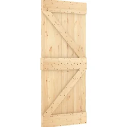 vidaXL Schuifdeur 90 x 210 cm Massief Grenenhout (Niet-Behandeld)