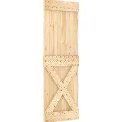 vidaXL Schuifdeur 100 x 210 cm Massief Grenenhout (Niet-Behandeld)
