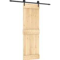 vidaXL Schuifdeur 70 x 210 cm Massief Grenenhout (Niet-Behandeld)