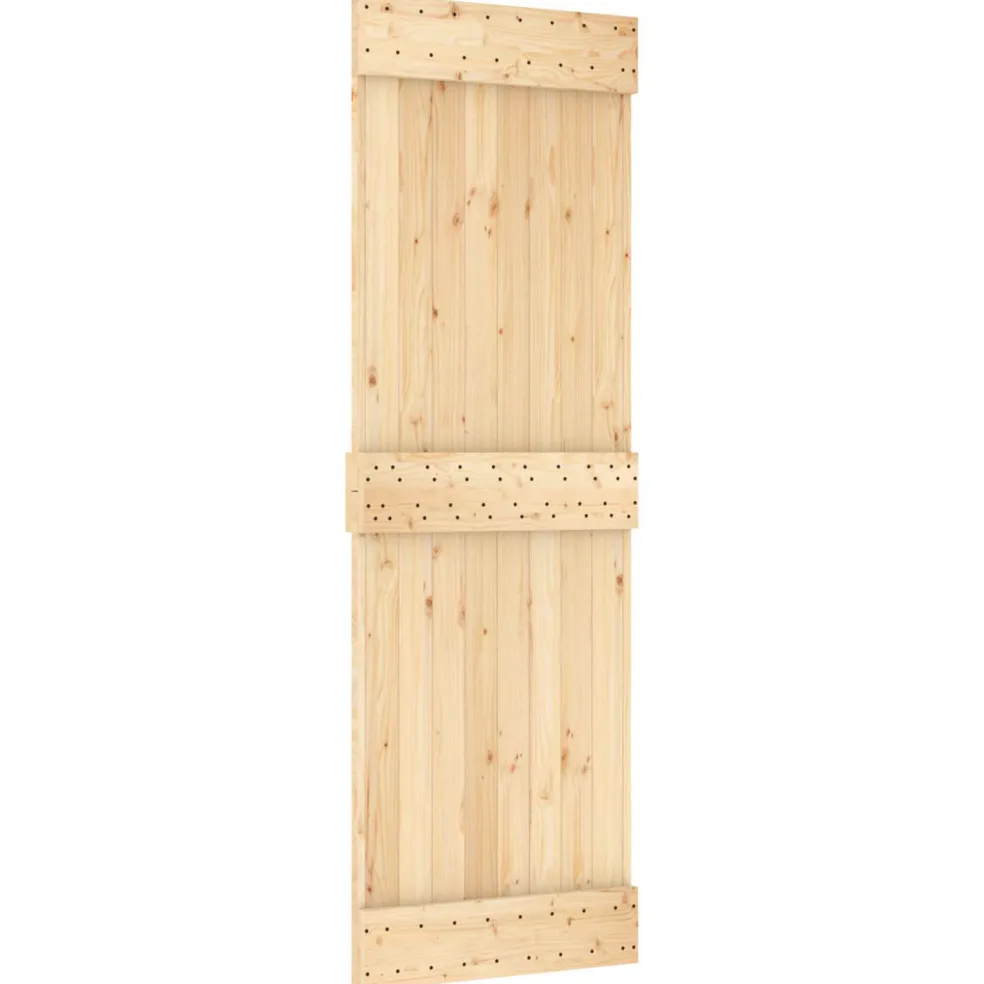 vidaXL Schuifdeur 85 x 210 cm Massief Grenenhout (Niet-Behandeld)