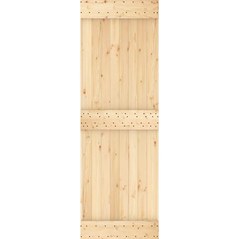 vidaXL Schuifdeur 85 x 210 cm Massief Grenenhout (Niet-Behandeld)