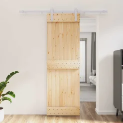 vidaXL Schuifdeur 80 x 208 cm Massief grenenhout Naturel