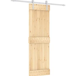 vidaXL Schuifdeur 80 x 208 cm Massief grenenhout Naturel