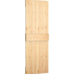 vidaXL Schuifdeur 70 x 210 cm Massief Grenenhout (Niet-Behandeld)