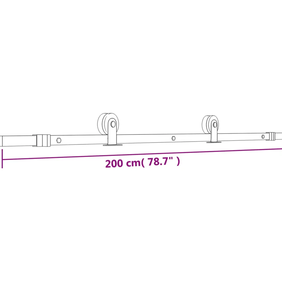 vidaXL Schuifdeur 90 x 210 cm Massief Grenenhout (Niet-Behandeld)