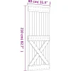 vidaXL Schuifdeur 80 x 210 cm Massief Grenenhout (Niet-Behandeld)