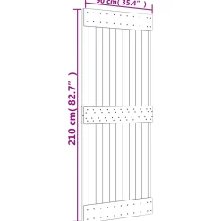 vidaXL Schuifdeur 90 x 210 cm Massief Grenenhout (Niet-Behandeld)