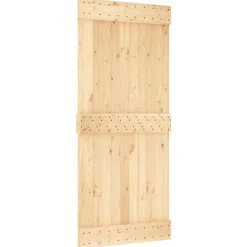 vidaXL Schuifdeur 90 x 210 cm Massief Grenenhout (Niet-Behandeld)