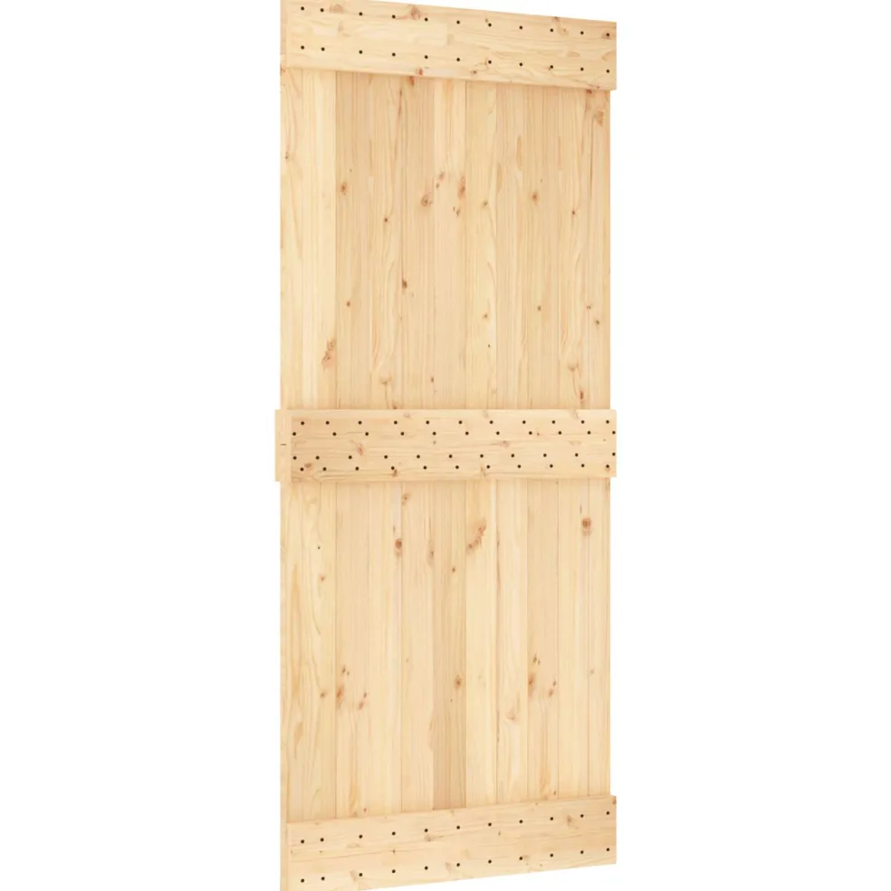 vidaXL Schuifdeur 90 x 210 cm Massief Grenenhout (Niet-Behandeld)