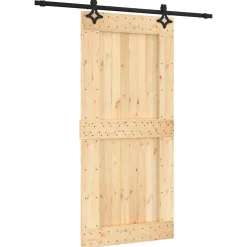 vidaXL Schuifdeur 95 x 210 cm Massief Grenenhout (Niet-Behandeld)