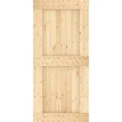 vidaXL Schuifdeur 95 x 210 cm Massief Grenenhout (Niet-Behandeld)