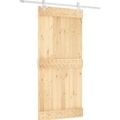 vidaXL Schuifdeur 95 x 210 cm Massief Grenenhout (Niet-Behandeld)