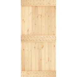 vidaXL Schuifdeur 95 x 210 cm Massief Grenenhout (Niet-Behandeld)