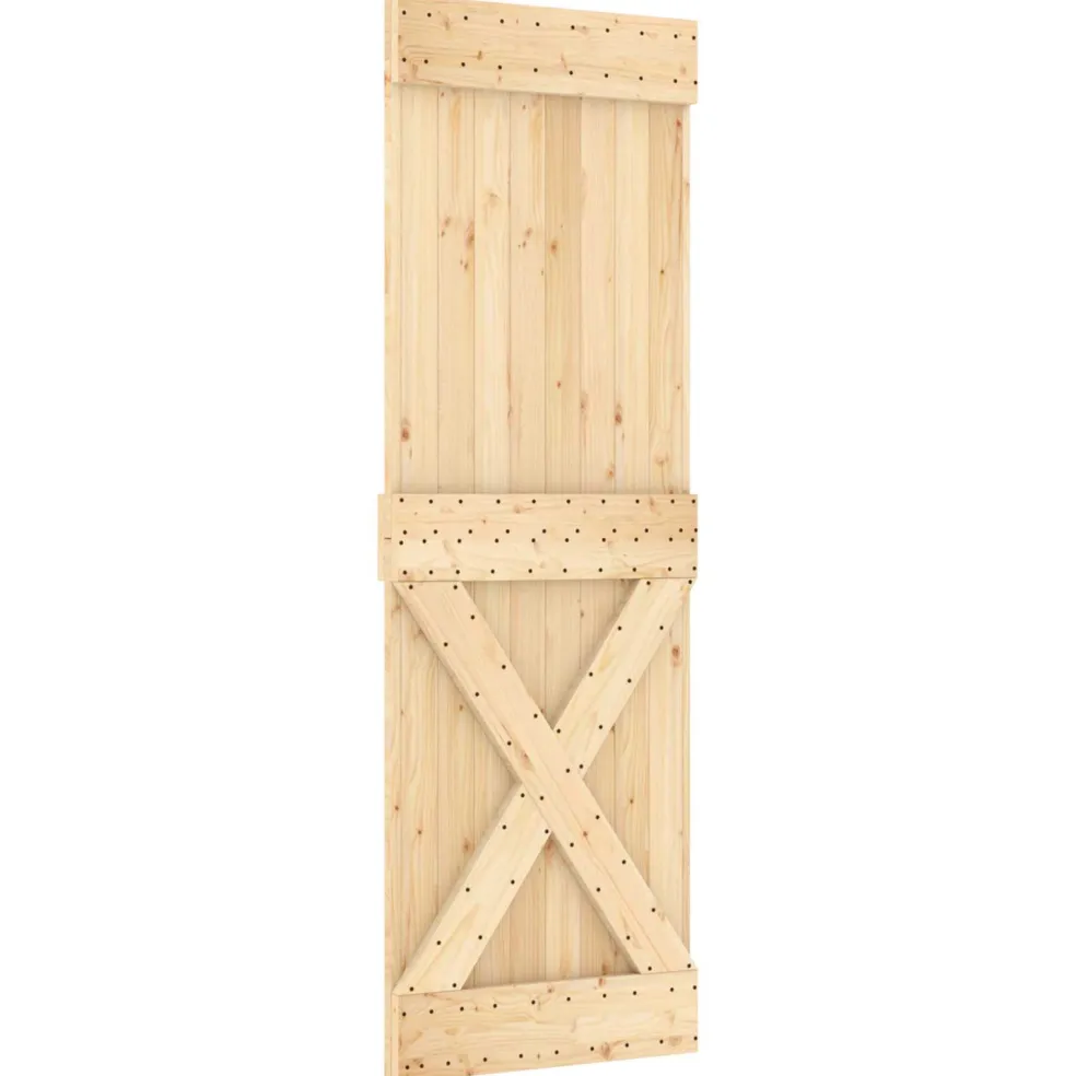 vidaXL Schuifdeur 95 x 210 cm Massief Grenenhout (Niet-Behandeld)