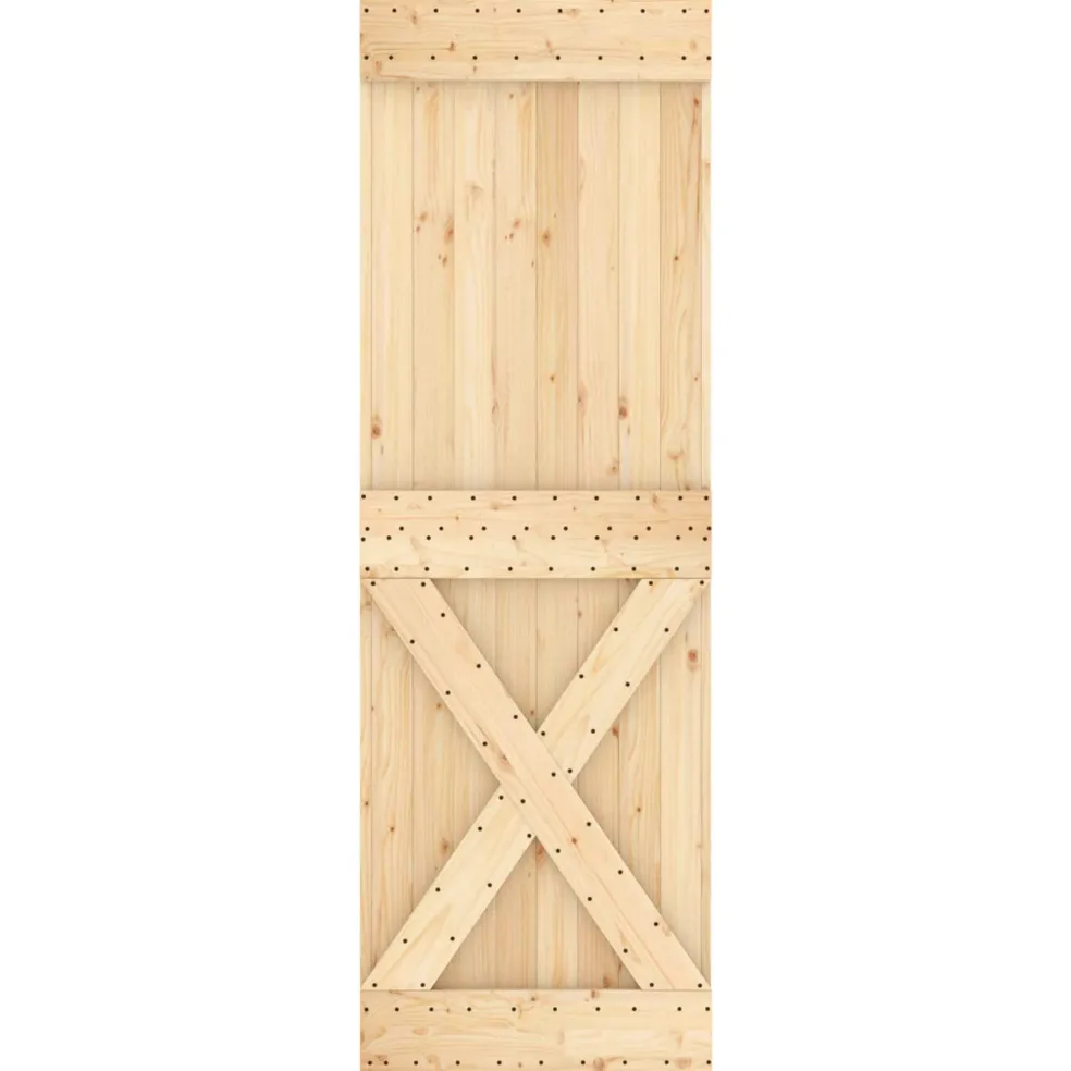 vidaXL Schuifdeur 95 x 210 cm Massief Grenenhout (Niet-Behandeld)