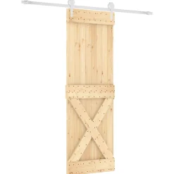 vidaXL Schuifdeur 70 x 210 cm Massief Grenenhout (Niet-Behandeld)