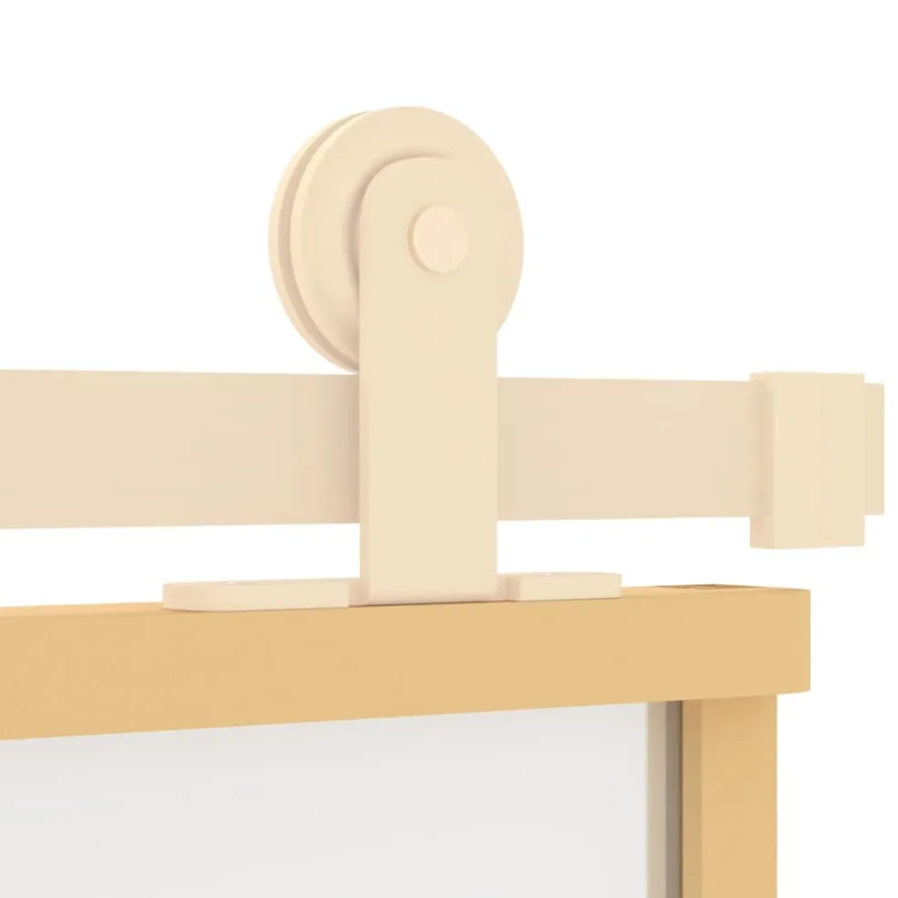 vidaXL Schuifdeur 76x205 cm mat ESG-glas en aluminium goudkleurig