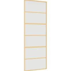vidaXL Schuifdeur 76x205 cm mat ESG-glas en aluminium goudkleurig
