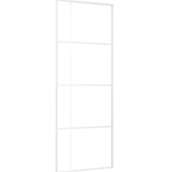 vidaXL Schuifdeur 76x205 cm mat ESG-glas en aluminium wit