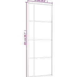 vidaXL Schuifdeur 76x205 cm mat ESG-glas en aluminium wit