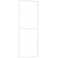 vidaXL Schuifdeur 76x205 cm mat ESG-glas en aluminium wit