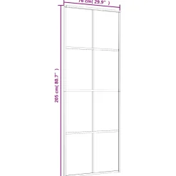 vidaXL Schuifdeur 76x205 cm mat ESG-glas en aluminium wit
