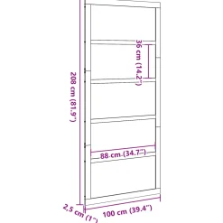 vidaXL Schuifdeur 100 x 2,5 x 208 cm Massief grenenhout Naturel