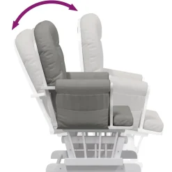 vidaXL Schuifstoel met voetenbank stof lichtgrijs