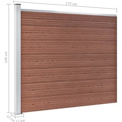 vidaXL Schuttingpaneel 175x146 cm HKC bruin