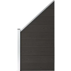 vidaXL Schuttingpaneel 95x(105-180) cm HKC zwart