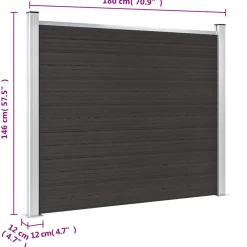 vidaXL Schuttingpaneel 180x146 cm HKC zwart