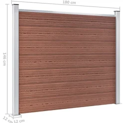 vidaXL Schuttingpanelenset 526x146 cm HKC bruin