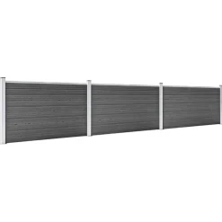 vidaXL Schuttingpanelenset 526x105 cm HKC zwart