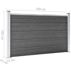vidaXL Schuttingpanelenset 526x105 cm HKC zwart