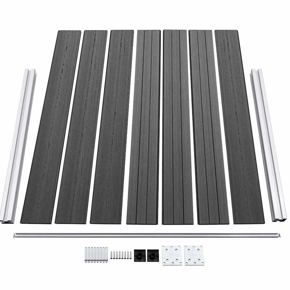vidaXL Schuttingpanelenset 699x146 cm HKC zwart