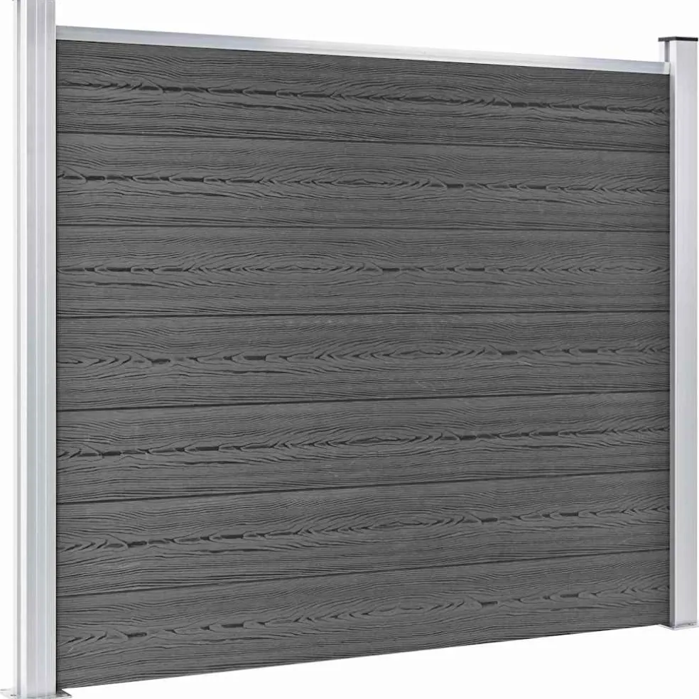 vidaXL Schuttingpanelenset 699x146 cm HKC zwart