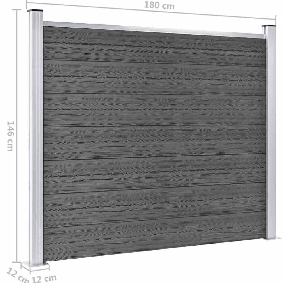 vidaXL Schuttingpanelenset 699x146 cm HKC zwart