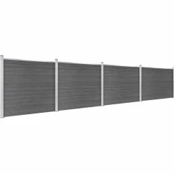 vidaXL Schuttingpanelenset 699x146 cm HKC zwart