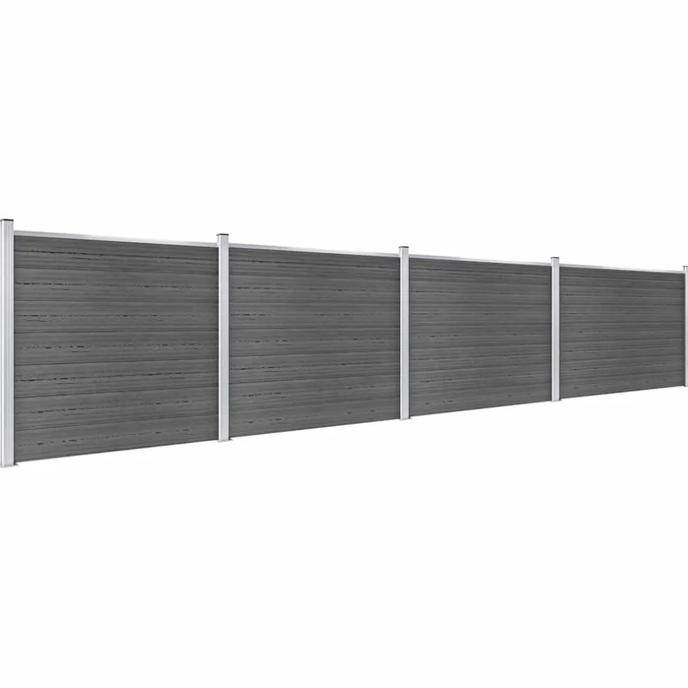 vidaXL Schuttingpanelenset 699x146 cm HKC zwart