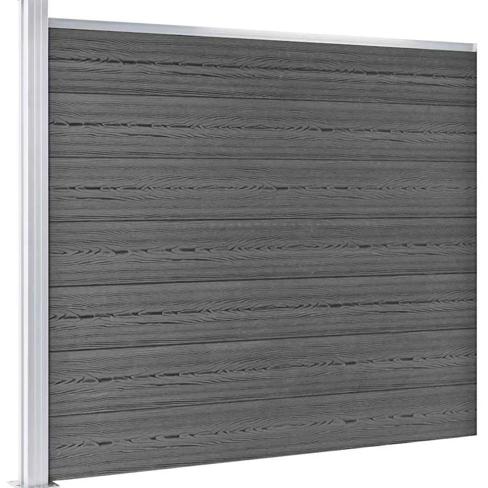 vidaXL Schuttingpanelenset 699x146 cm HKC zwart