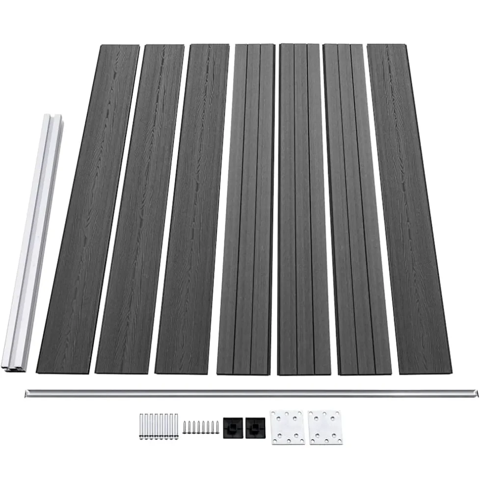 vidaXL Schuttingpanelenset 699x146 cm HKC zwart