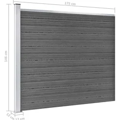 vidaXL Schuttingpanelenset 699x146 cm HKC zwart