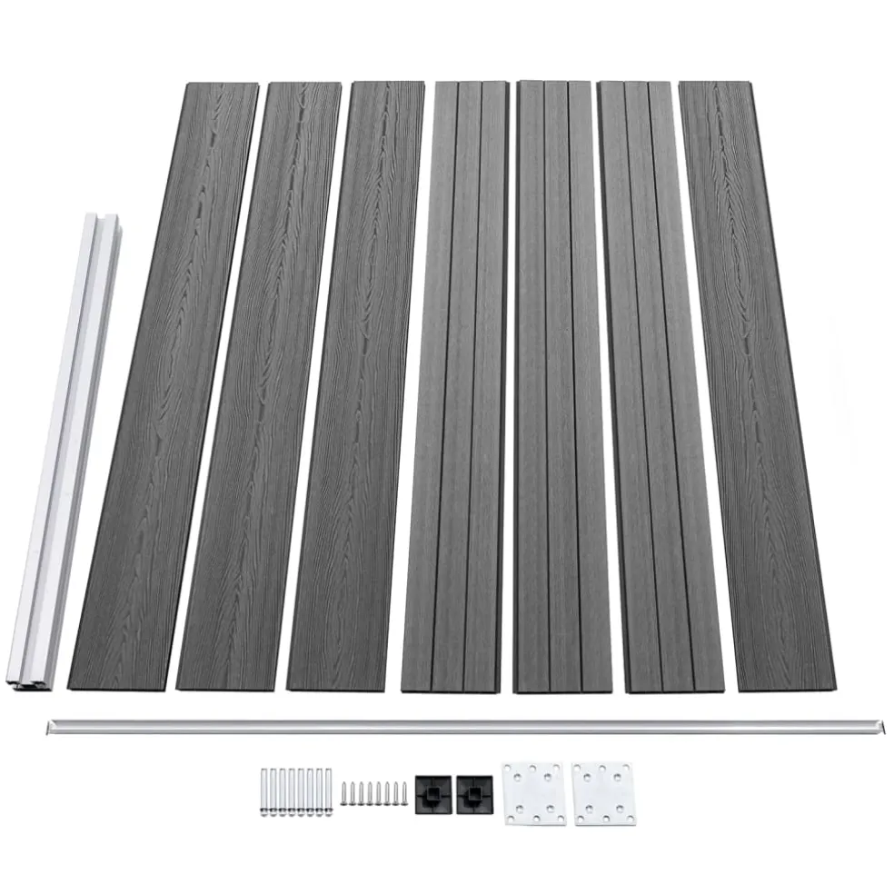 vidaXL Schuttingpanelenset 872x146 cm HKC grijs