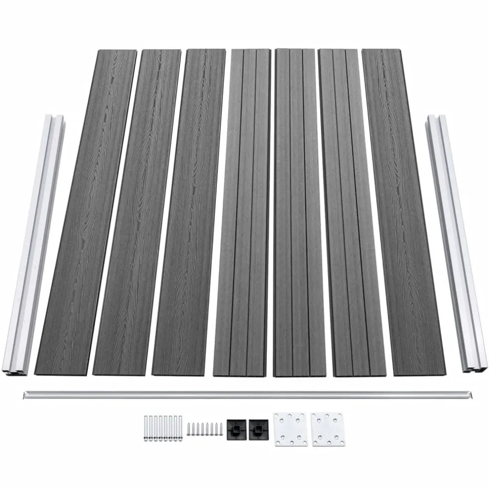 vidaXL Schuttingpanelenset 872x146 cm HKC grijs