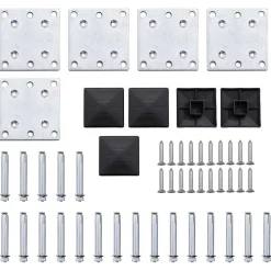 vidaXL Schuttingpanelenset 699x146 cm HKC grijs