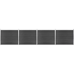 vidaXL Schuttingpanelenset 699x146 cm HKC grijs