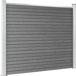 vidaXL Schuttingpanelenset 699x146 cm HKC grijs